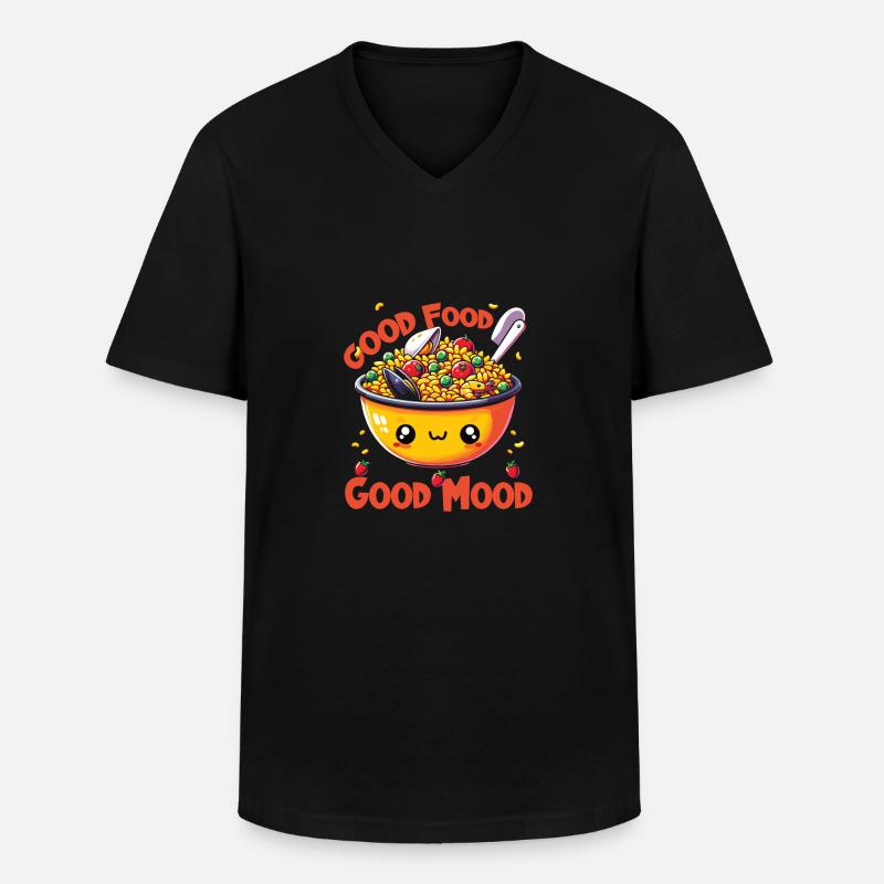 Spanisches Essen - Männer-T-Shirt mit V-Ausschnitt - Schwarz