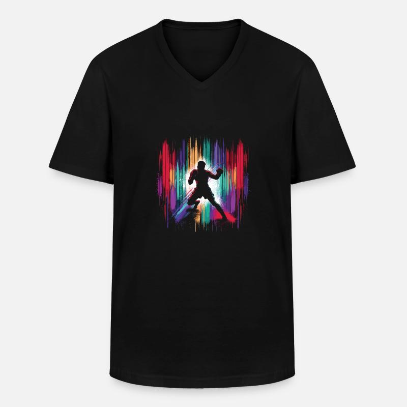 Muay Thai - Männer-T-Shirt mit V-Ausschnitt - Schwarz