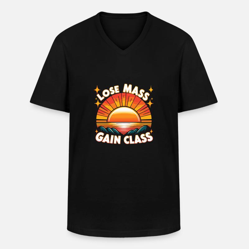 Abnehmen - Männer-T-Shirt mit V-Ausschnitt - Schwarz