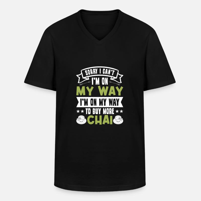 Chai - Männer-T-Shirt mit V-Ausschnitt - Schwarz