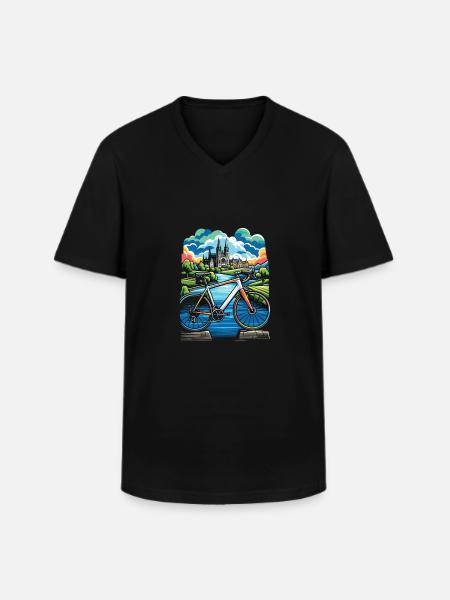 Cycling - Men's V-Neck T-Shirt - black