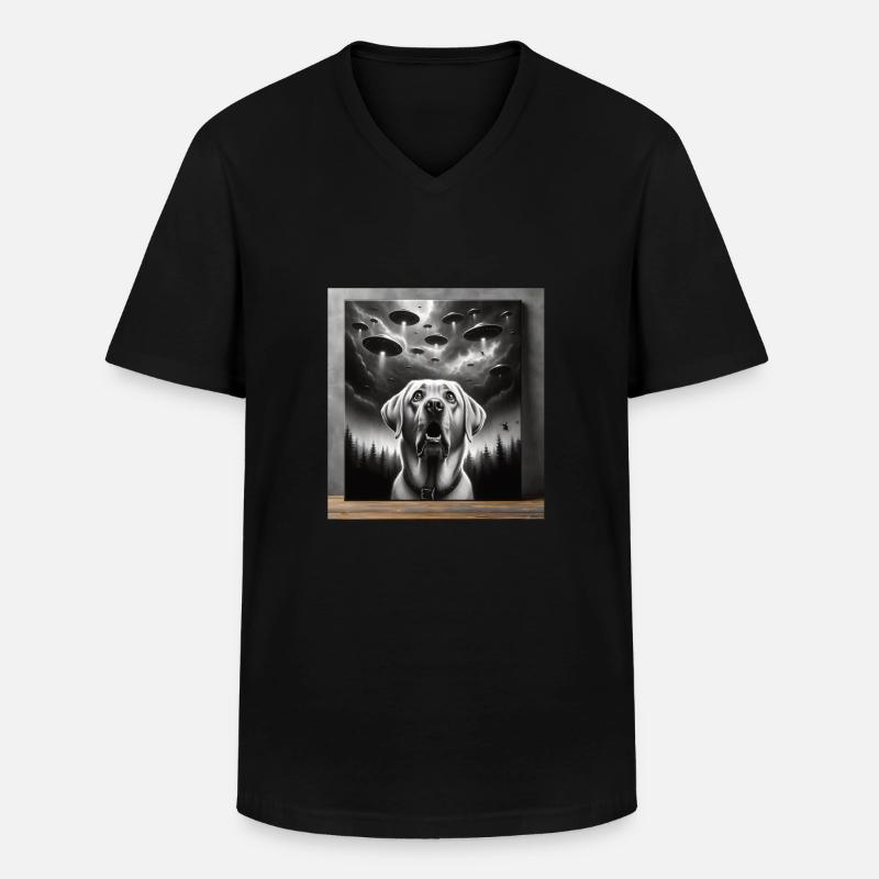 Labrador - Männer-T-Shirt mit V-Ausschnitt - Schwarz