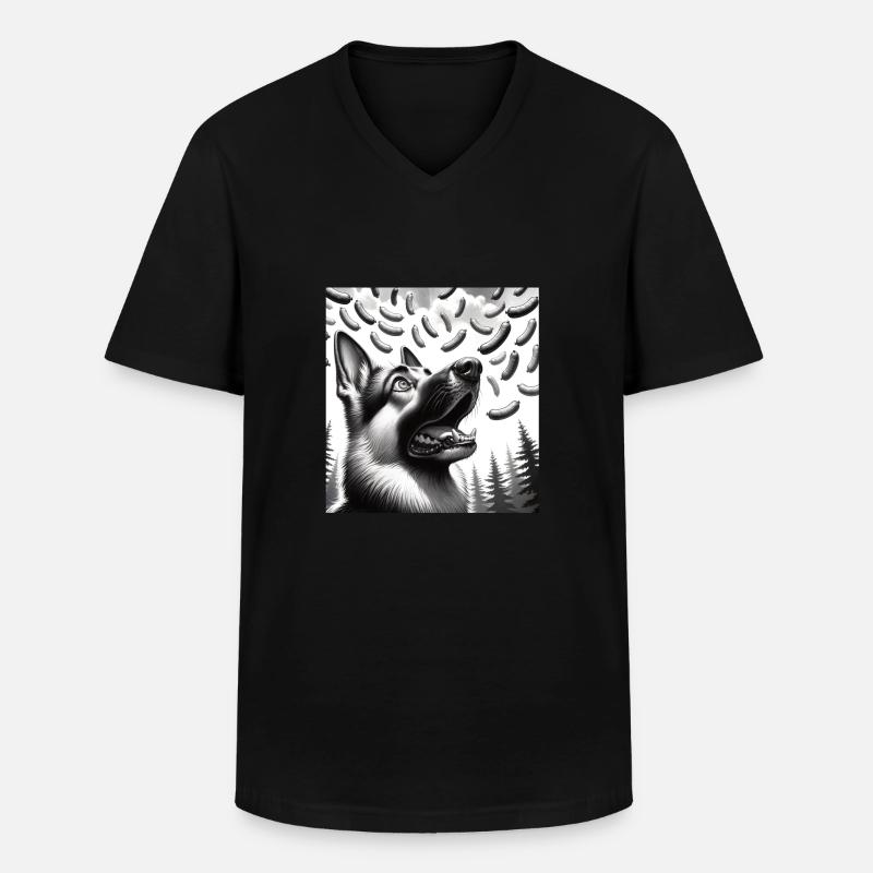 Schäferhund - Männer-T-Shirt mit V-Ausschnitt - Schwarz