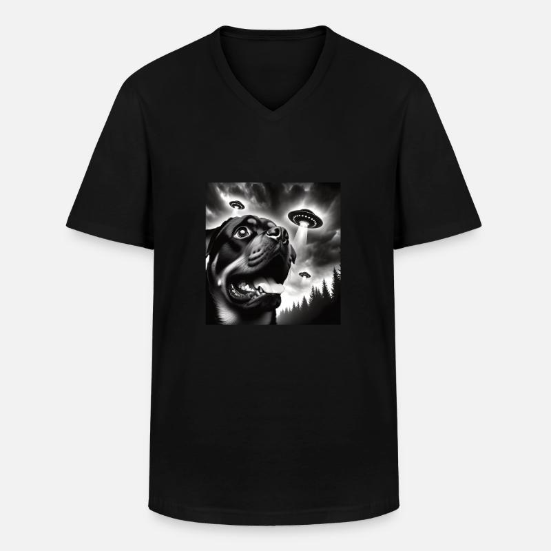 Rottweiler - Männer-T-Shirt mit V-Ausschnitt - Schwarz