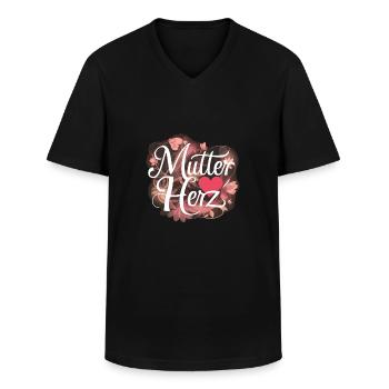 Fête des Mères - T-shirt col V Homme - noir - Devant - AI Model Male 178 dark (178cm)