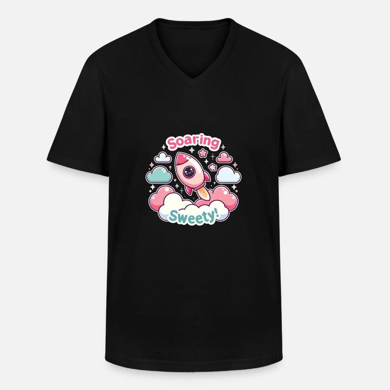 Rakete - Männer-T-Shirt mit V-Ausschnitt - Schwarz