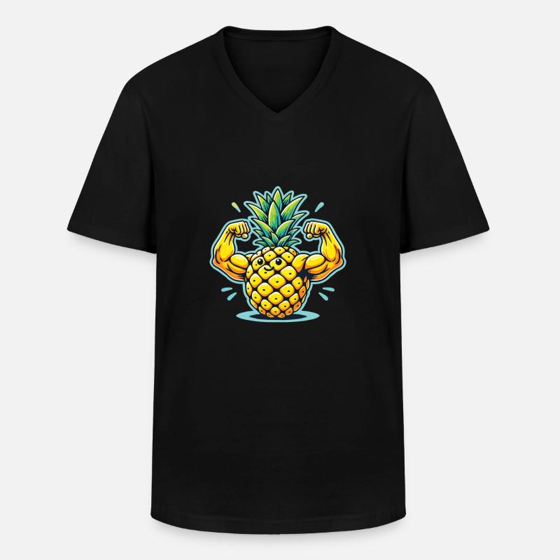 Früchtchen - Männer-T-Shirt mit V-Ausschnitt - Schwarz