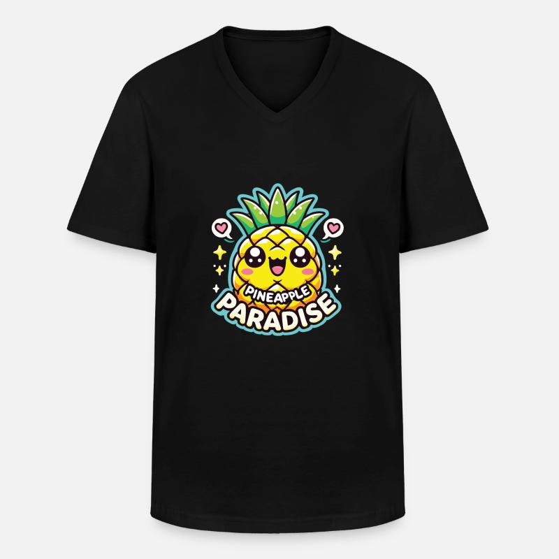 Früchtchen - Männer-T-Shirt mit V-Ausschnitt - Schwarz