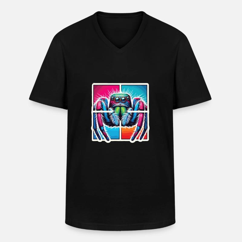 Spinne - Männer-T-Shirt mit V-Ausschnitt - Schwarz