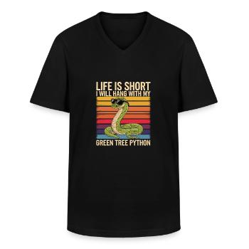 Serpent - T-shirt col V Homme - noir - Devant - AI Model Male 178 dark (178cm)