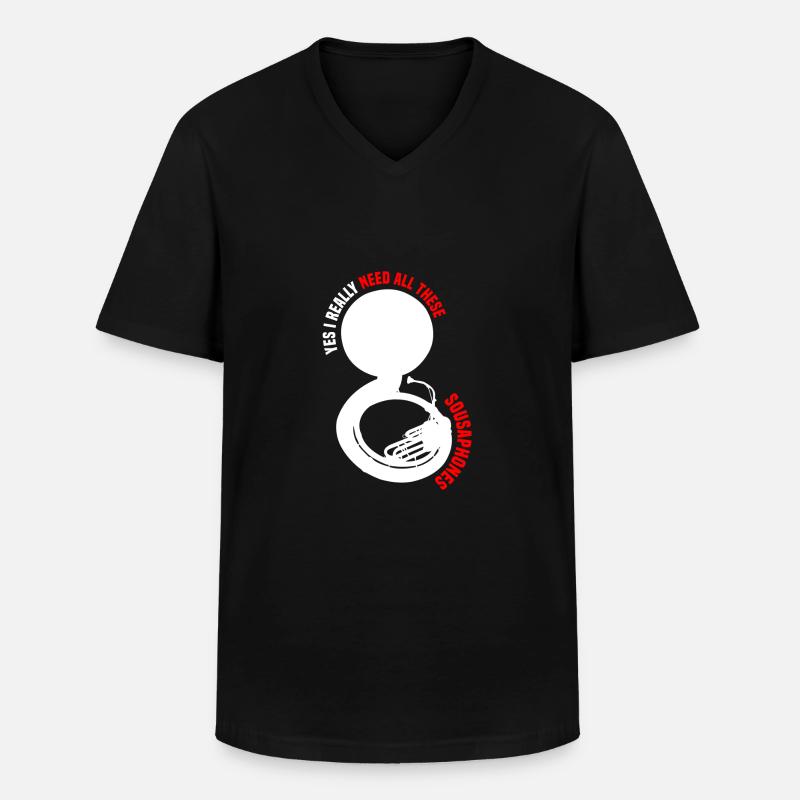 Sousaphone - Männer-T-Shirt mit V-Ausschnitt - Schwarz