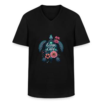 Cruise - Men's V-Neck T-Shirt - black - Front - AI Model Male 178 dark (178cm)