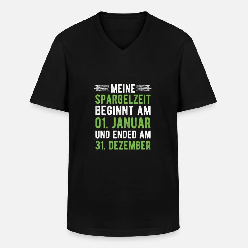 Spargelzeit Spargel Fan - Männer-T-Shirt mit V-Ausschnitt - Schwarz