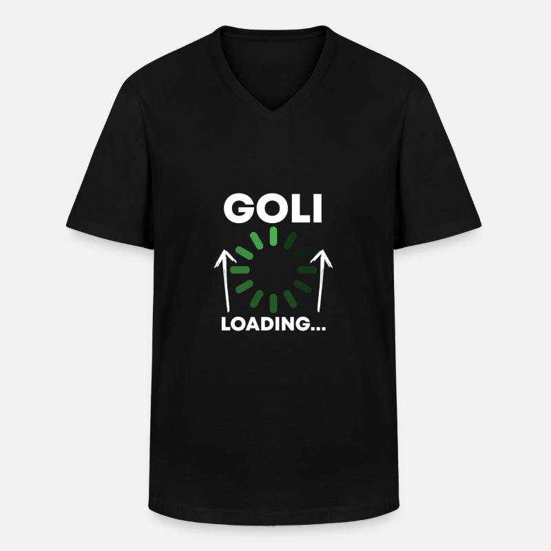 Goli Loading... Taufgoli Firmgoli - Männer-T-Shirt mit V-Ausschnitt - Schwarz