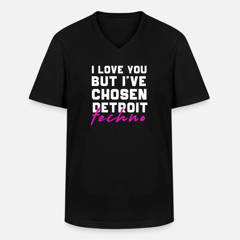 Detroit Techno - Männer-T-Shirt mit V-Ausschnitt - Schwarz