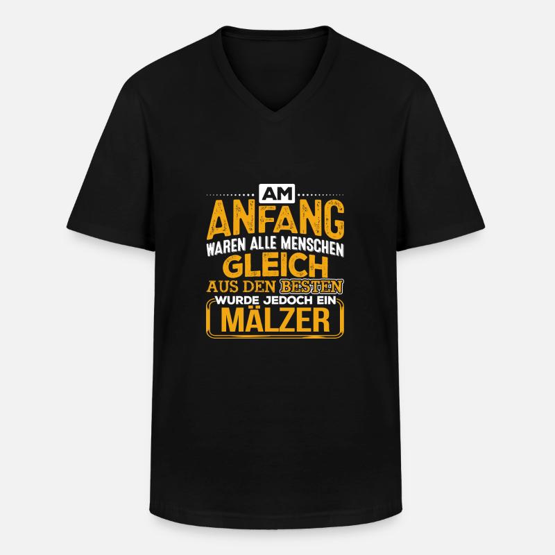 MÄLZER - Der Beste - Männer-T-Shirt mit V-Ausschnitt - Schwarz
