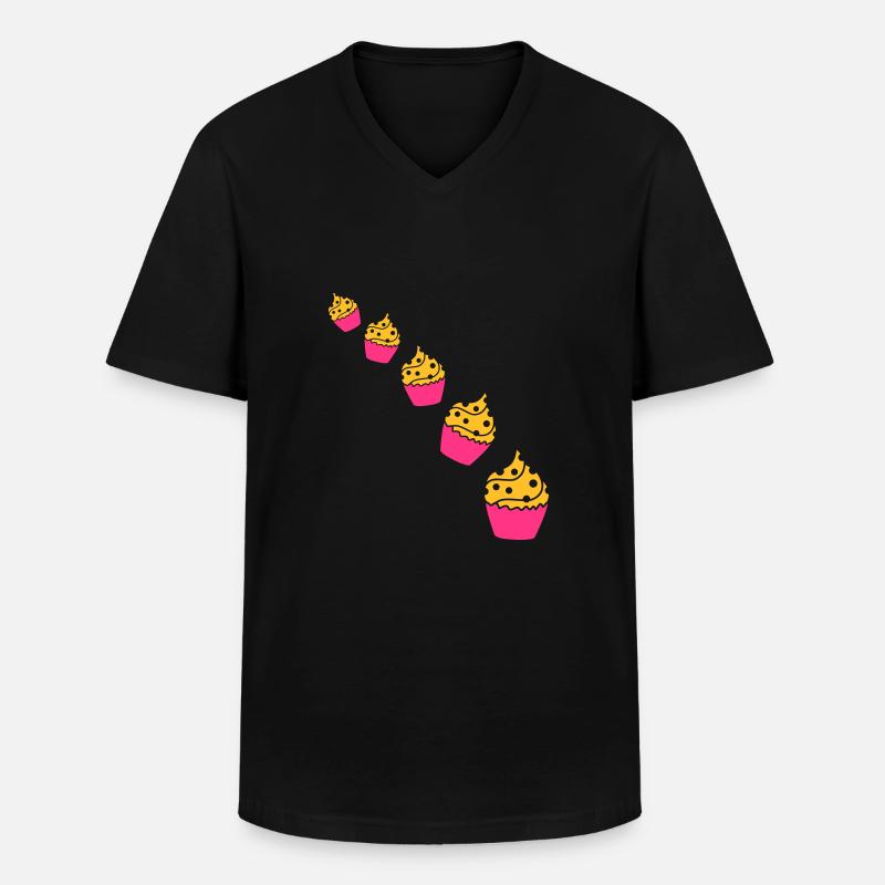 Cupcakes - Männer-T-Shirt mit V-Ausschnitt - Schwarz