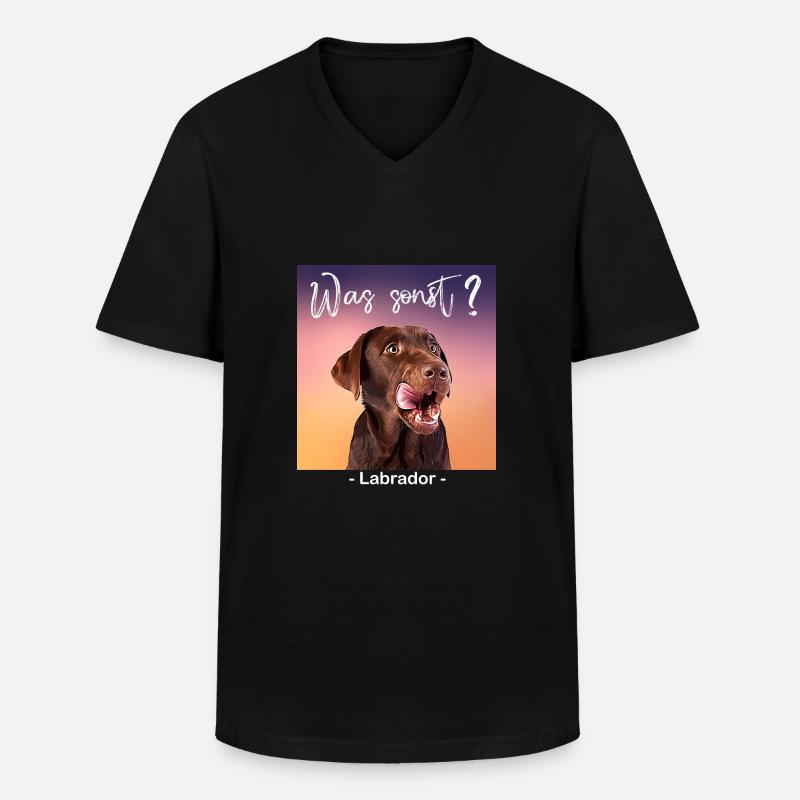 Was sonst brauner Labrador - Männer-T-Shirt mit V-Ausschnitt - Schwarz