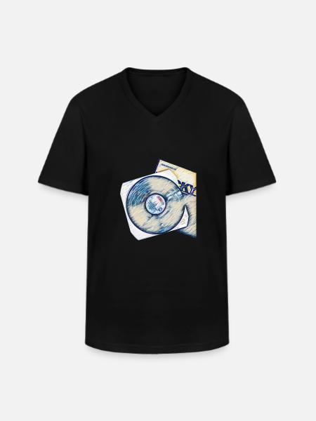 Schallplatte mit Cover - Männer-T-Shirt mit V-Ausschnitt - Schwarz