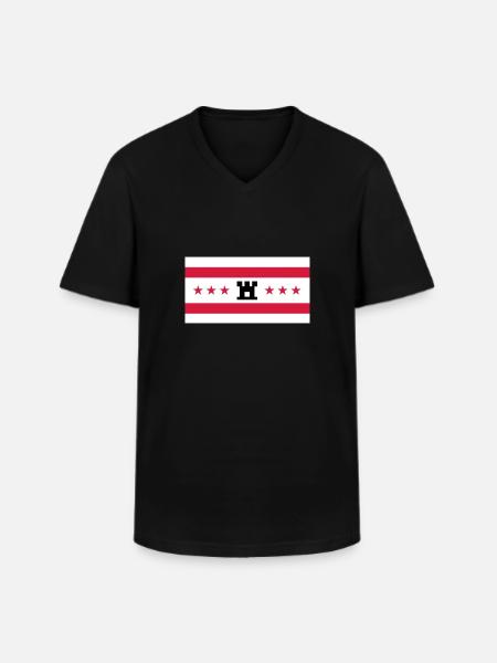 Le drapeau de Drenthe - T-shirt col V Homme - noir