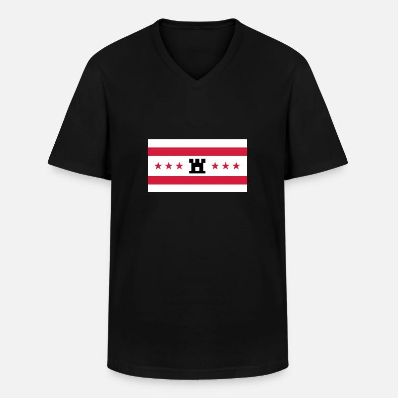 Die Flagge von Drenthe - Männer-T-Shirt mit V-Ausschnitt - Schwarz