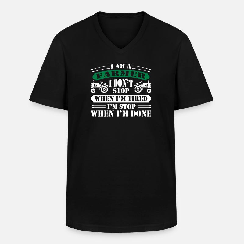I Am A Farmer - Männer-T-Shirt mit V-Ausschnitt - Schwarz