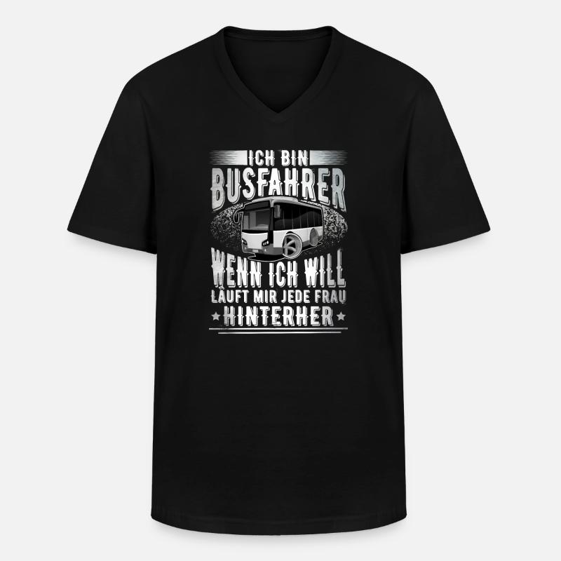 Busfahrer - Männer-T-Shirt mit V-Ausschnitt - Schwarz