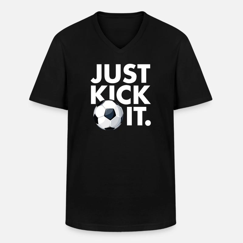 Einfach kick it - Männer-T-Shirt mit V-Ausschnitt - Schwarz