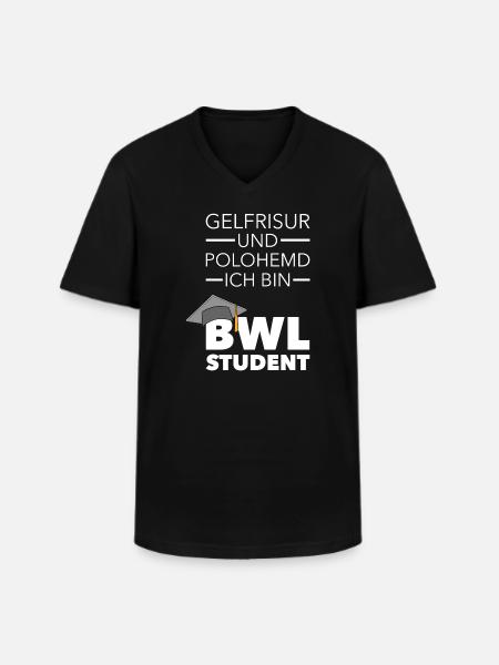 BWL Student Bachelor Geschenk - Männer-T-Shirt mit V-Ausschnitt - Schwarz