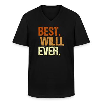 Willi - Männer-T-Shirt mit V-Ausschnitt - Schwarz - Vorne - AI Model Male 178 dark (178cm)