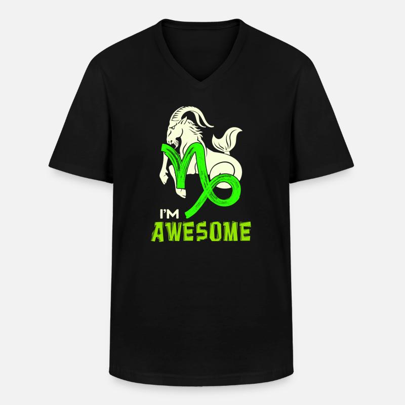 Cool Steinbock Statement Tierkreiszeichen Esoterik - Männer-T-Shirt mit V-Ausschnitt - Schwarz