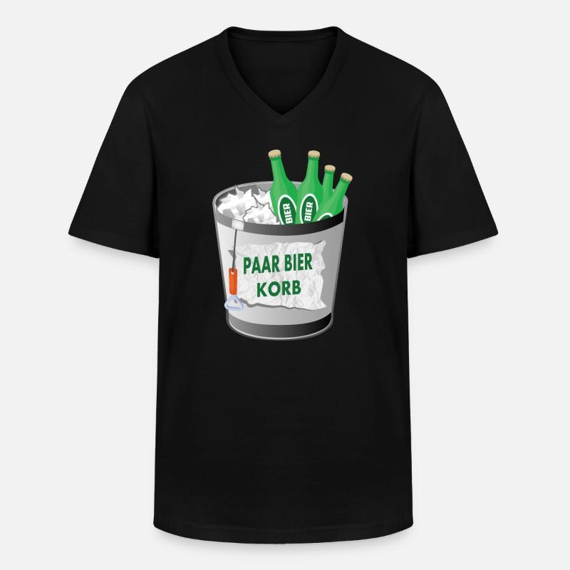 Paar Bier Korb - Männer-T-Shirt mit V-Ausschnitt - Schwarz