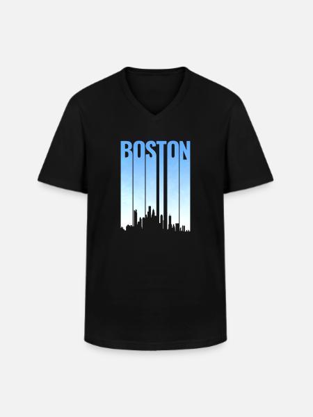 Boston Skyline Classic T-Shirt - Men's V-Neck T-Shirt - black