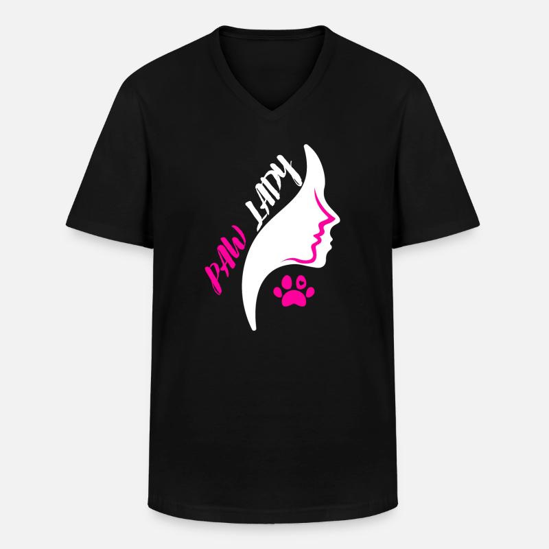 Pfoten-Dame - Männer-T-Shirt mit V-Ausschnitt - Schwarz