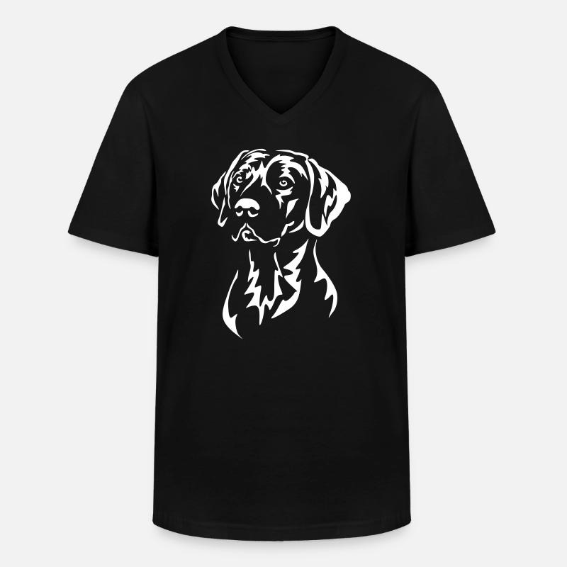 Rhodesian Ridgeback Kopf "Black Edition" - Männer-T-Shirt mit V-Ausschnitt - Schwarz