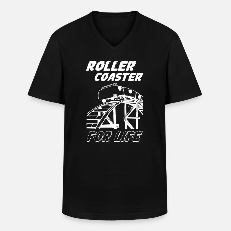 Roller Coaster For Life - Männer-T-Shirt mit V-Ausschnitt - Schwarz