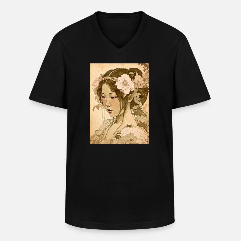 Das Herz Japans 01 - Männer-T-Shirt mit V-Ausschnitt - Schwarz