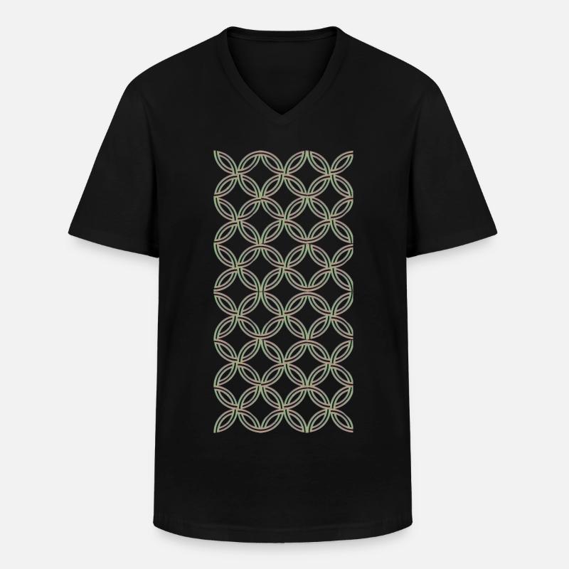 schlichter Look - Männer-T-Shirt mit V-Ausschnitt - Schwarz