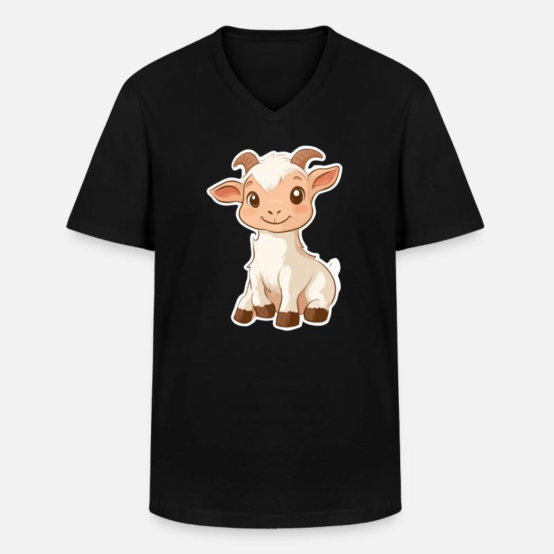 Ziege - Männer-T-Shirt mit V-Ausschnitt - Schwarz