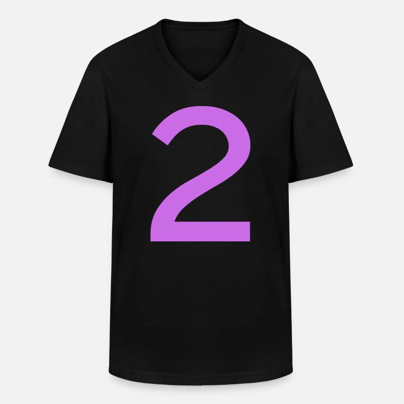 2 - Männer-T-Shirt mit V-Ausschnitt - Schwarz