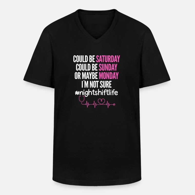 Krankenschwester Nachtschicht - Männer-T-Shirt mit V-Ausschnitt - Schwarz