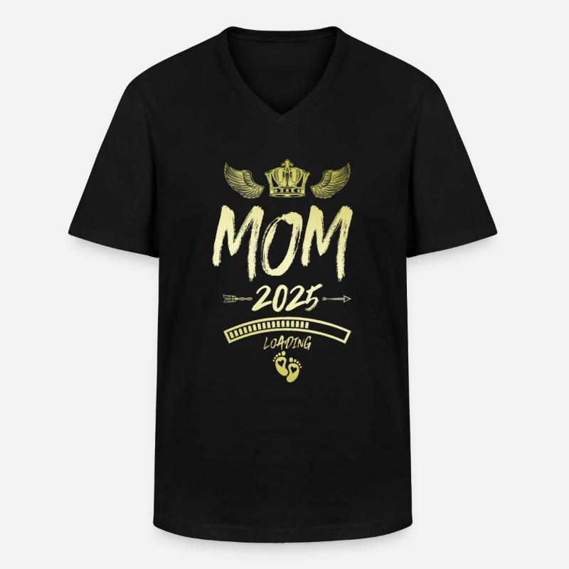 Mama 2025 Loading Mom Spruch - Männer-T-Shirt mit V-Ausschnitt - Schwarz