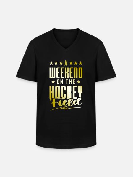 fieldhockey wochenende - Männer-T-Shirt mit V-Ausschnitt - Schwarz