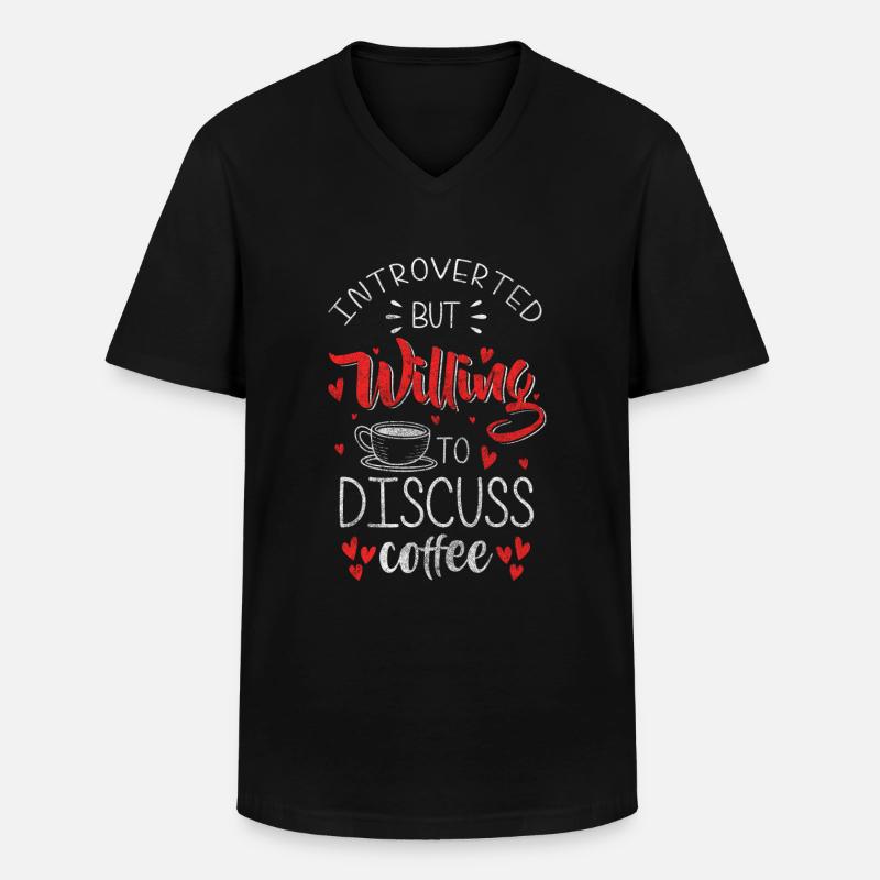 Kaffee Siebträger Milch - Männer-T-Shirt mit V-Ausschnitt - Schwarz