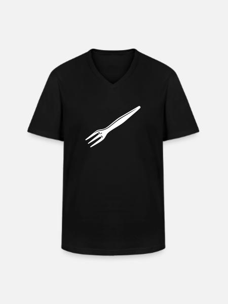 Design classic chip fork - Men's V-Neck T-Shirt - black