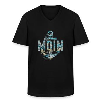 MOIN - Männer-T-Shirt mit V-Ausschnitt - Schwarz - Vorne - AI Model Male 178 dark (178cm)