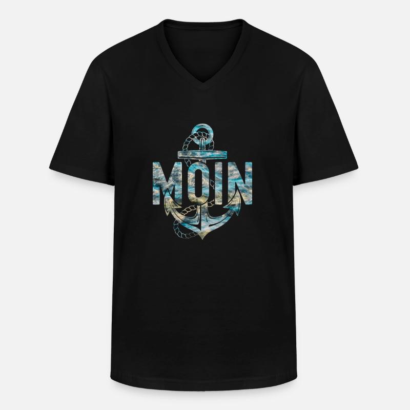MOIN - Männer-T-Shirt mit V-Ausschnitt - Schwarz