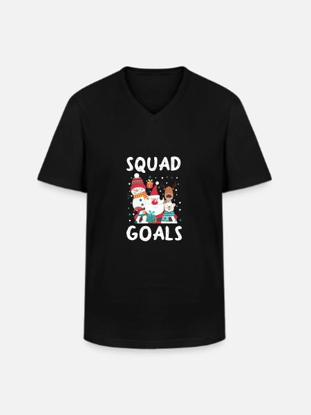 Noël Squad Goals - T-shirt col V Homme - noir