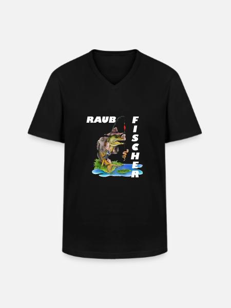 Raubfischer - Männer-T-Shirt mit V-Ausschnitt - Schwarz