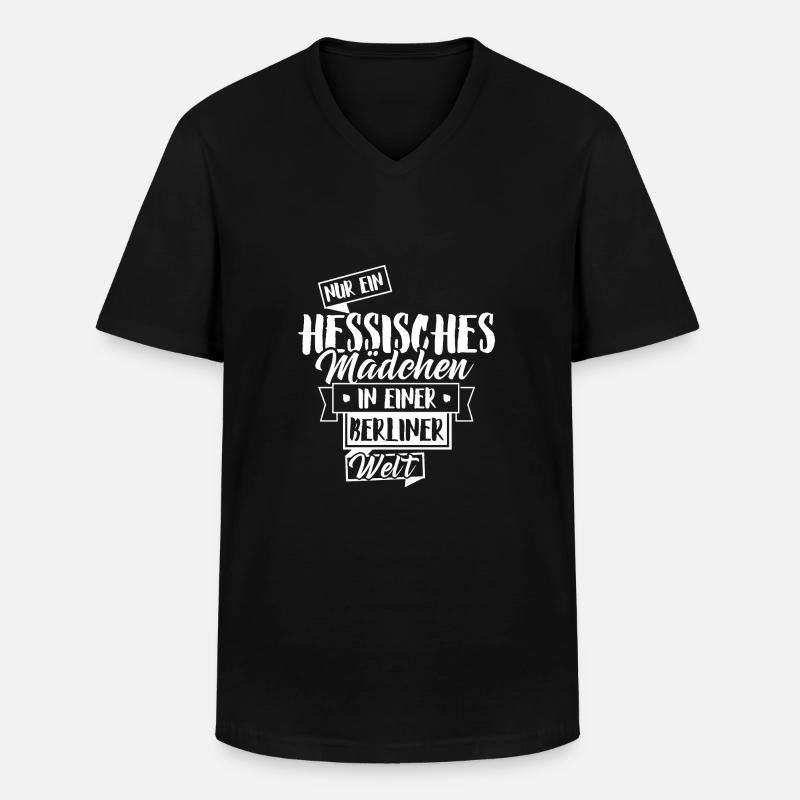 Hessisches Mädchen - Männer-T-Shirt mit V-Ausschnitt - Schwarz